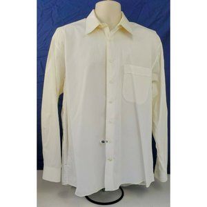 Jack Lipson Men's Dress Shirt Long Sleeve 17L Cotton White Dry Cleaned